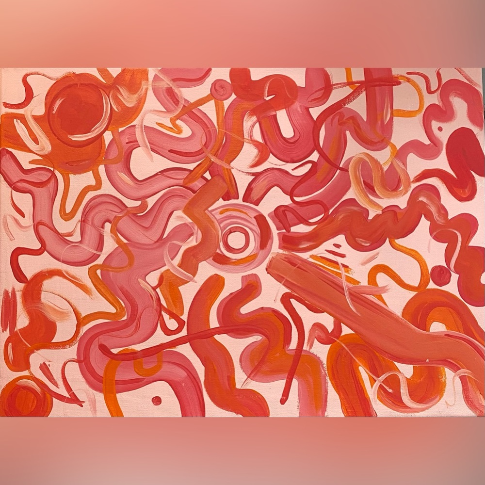 abstract swirls painting ✨🧡☀️